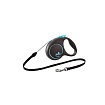 Flexi Black Design cord S поводок-рулетка для собак, голубая 5 м, до 12 кг