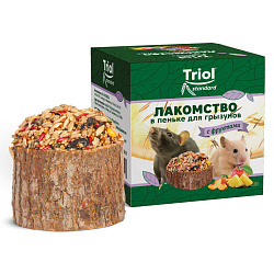 Triol Standard лакомство в пеньке для мелких грызунов с фруктами - 70 г