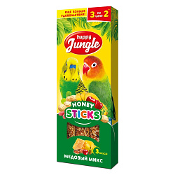 Happy Jungle лакомство для птиц палочки микс 3 вкуса - 3 шт
